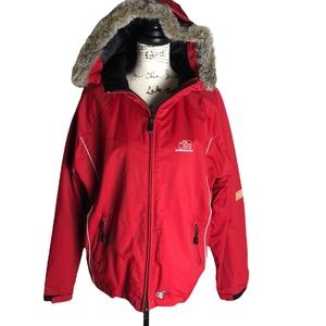Billabong Red Zip Up Outwear Jacket With Zipper Pockets